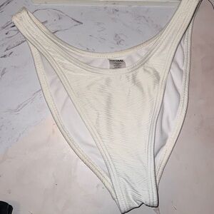High hipped white bikini bottoms